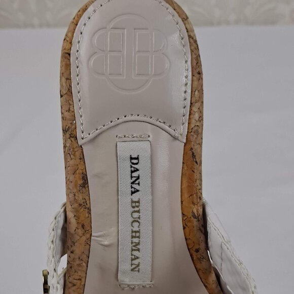 Dana Buchman Size 6M Billy Sandals White Woven Straps Cork Lined Insole NWOT - Picture 12 of 15